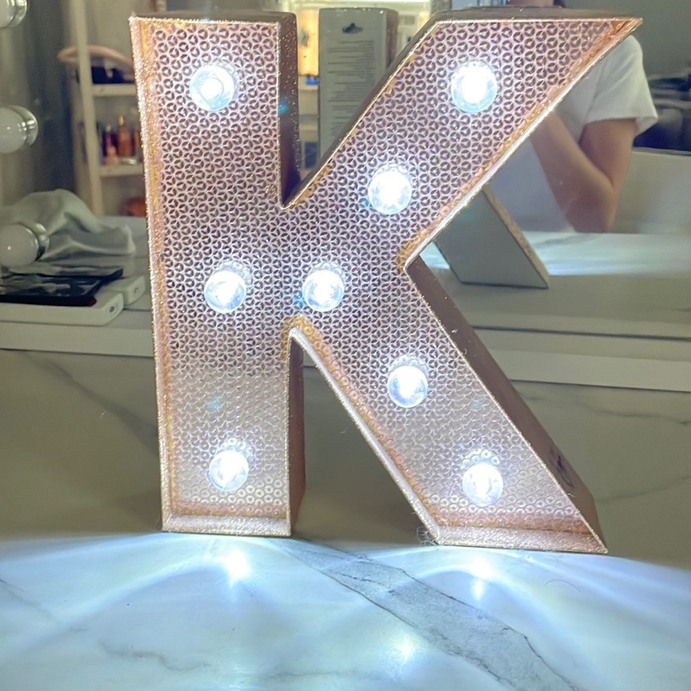 Decorative LED Illuminated Letter Marquee. Letter K